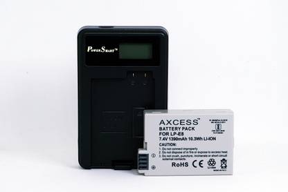 Axcess LP-E8 Battery and Smart LCD Display Single USB Charger for Canon EOS 650D, 700D  Camera Battery Charger
