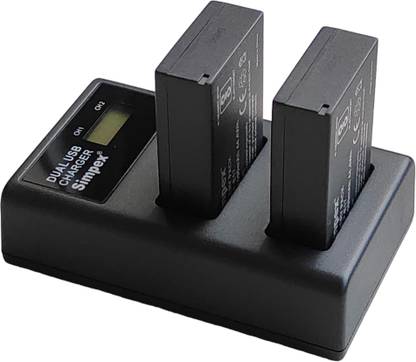 Simpex LP E17 Dual Port Charger with 2nos 6000mAh Rechargeable Li-ion  Camera Battery Charger