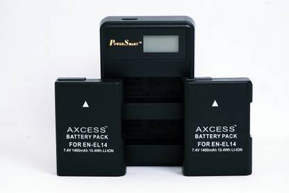 एक्सेस EN-EL14 Battery (2- No.s) + EN-EL14a Dual USB Charger for Nikon D5600 D3400 कैमरा बैटरी चार्जर