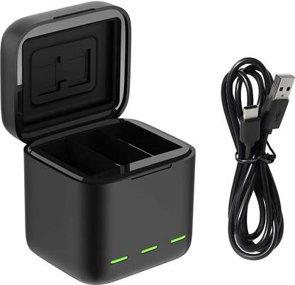 Camstuffs Hero 10/9 Battery Charger, 3-Channel USB Charger with Type-C Cord for GoPro  Camera Battery Charger