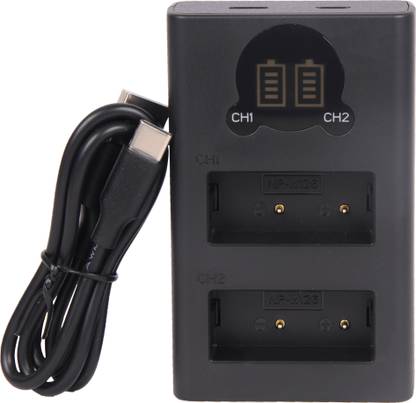 camstuff NP-W126 Dual type c cahrger with LCD display  Camera Battery Charger