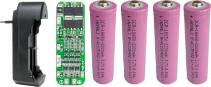 eronic Lithium Battery Charger with 4 pcs Lithium Battery Charger with 1 pcs bms  Camera Battery Charger