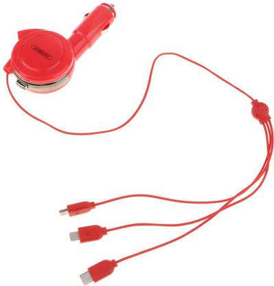 Lyla 3 in 1 USB Port Car Charger Adapter for iPhone 5 6 7 8 X Samsung S8 S9 Red  Camera Battery Charger