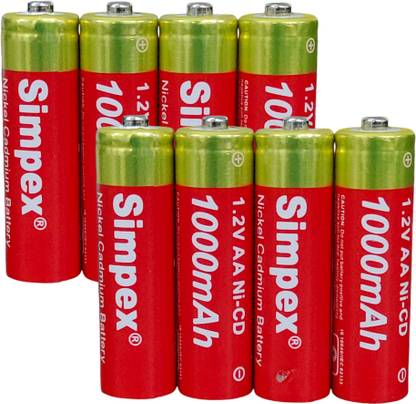 Simpex 1000mAh NI-CD AA Rechargeable Battery with Low Self Discharge (PACK 8)  Camera Battery Charger
