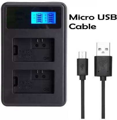 IJJA NP-Fw-50 Dual USB charger with LCD display for son-y  Camera Battery Charger