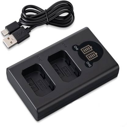 Lamkoti NP-Fw-50 Dual USB charger with LCD display for sony Camera Battery Charger  Camera Battery Charger