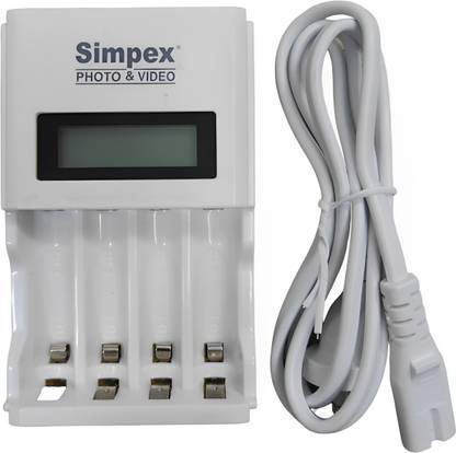 Simpex 333 Pro Fast Charger for AA/AAA Rechargeable Batteries with LCD Display  Camera Battery Charger