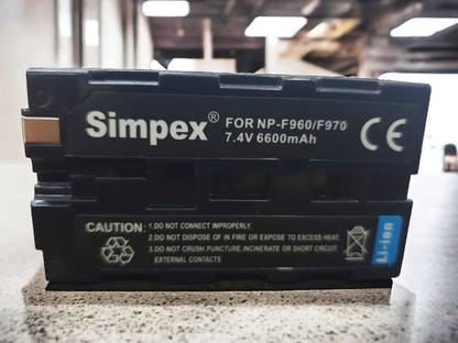 Simpex 6600mAh Secondary Rechargeable Lithium Ion Camera Battery for F960 F970 Camera Battery Charger