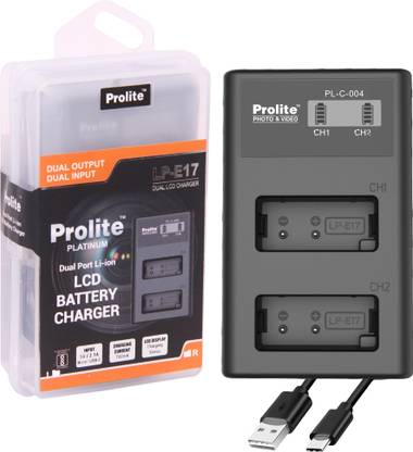 Prolite Dual LCD Charger for Canon LP-E17 Camera Li-ion Batteries |  Camera Battery Charger