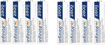 Envie 2800mAh AA High Capacity Ni-MH Rechargeable Ready to Use Battery Pack of 8  Camera Battery Charger