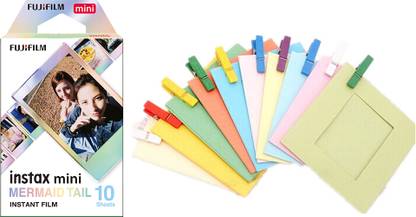 FUJIFILM Instax Mini Mermaid Tail 10x1 Film With Simple Hanging Paper Bunting Film Roll