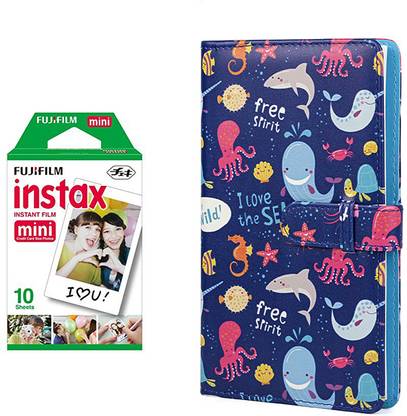 FUJIFILM Instax Mini 10X1 Instant Film With 96-Sheets Sea ShellAlbum For Mini Film Roll