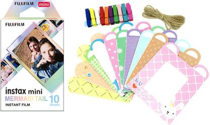FUJIFILM Instax Mini Mermaid Tail 10X1 Film With Rabbit Design Hanging Paper Bunting Film Roll