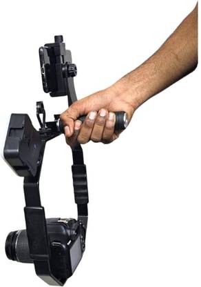 SHOPEE Video Handheld Stabilizer, Four Cold-Shoe Handle Grip Shooting System Camera Rig with Smartphone Holder Vlogging kit Compatible with All Camera Action Camera Wide Flash Bracket