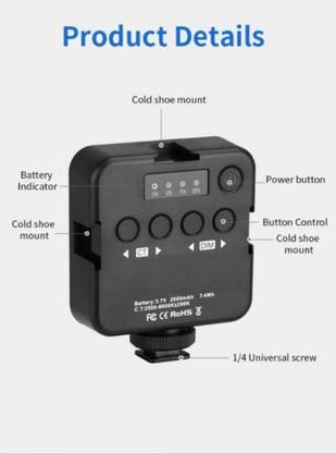 TECHGEAR Dimmable Photography LED Fill Light Portable Mini Camera Phone Fill Light Wide Flash Bracket