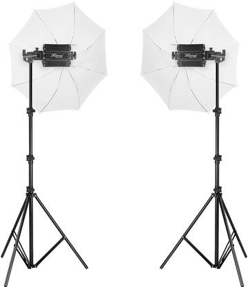 Hiffin White Porta 350Watt (7 X 50w) LED Light Kit Set 2, Low Power Consuming LED Light 1000 lx Camera LED Light