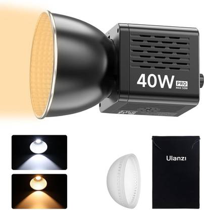 ULANZI 40W Pro Portable LED Video Light DC Power Adapter 2500K-6500K Built-in Battery 10 lx Camera LED Light