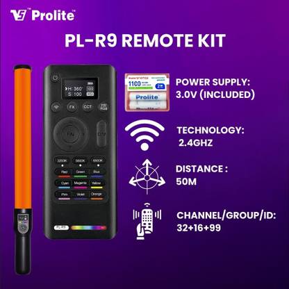 Prolite PL500R PL_R9 REMOTE (WIRELESS REMOTE) 6000 lx Camera LED Light