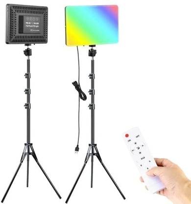 Hold up 26cm RGB Panel Light With Tripod stand 4800 lx Camera LED Light