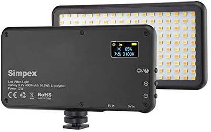 Simpex LED 180 Portable Compact Video LED Light with Built in 4000mAh battery 95 lx Camera LED Light