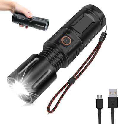 Clefairy Torch Light Rechargeable Flashlight, High Power 1200 Lumens with Zoom, 5 Modes 6 lx Camera LED Light