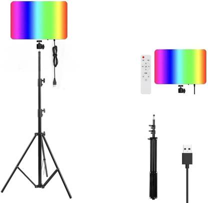Wheelz & Mountz USB RGB 10" LED Video Soft RGB Light Panel with Remote Control & 7ft Stand 400 lx Camera LED Light
