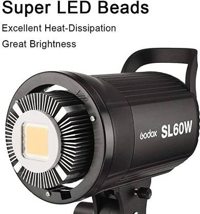 GODOX SL60W White LED Video Light, 5600K Color Temperature (Remote not Included), 4100 lx Camera LED Light