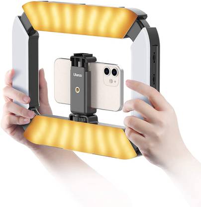 Hiffin ULANZI Smartphone Video Rig, Cell Phone Handheld Stabilizer with Ring Light 800 lx Camera LED Light