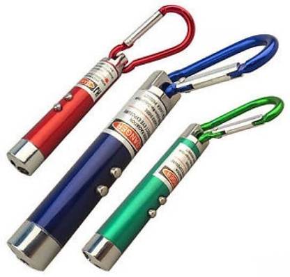 Bijon 3in1 Laser Pointer for Office Presentation Red Laser 10 lx Camera LED Light