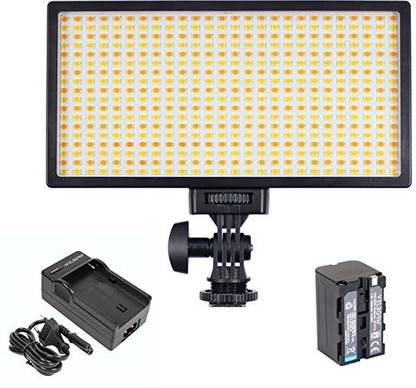WELBORN Bi-Color Dimmable LED Video Light WB-468B with Battery and Charger 6200 lx Camera LED Light