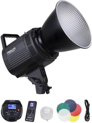 Prolite LiteMax Gold 150W Bi-Color COB LED Video Light, RGBWW Filters, Diffuser & Remote 15500 lx Camera LED Light