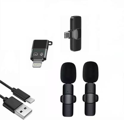 SK GREEN K9 Dual User Wireless Mic Type C,Micro USB Mobiles for Youtube Mobile, Camera Microphone