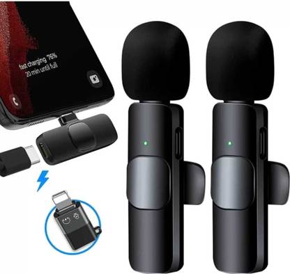 Fynzo K9 Wireless Mic for Type C Mobiles for Youtube Dual User Wireless Collar* Camera Microphone