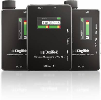 DIGITEK DWM-104 Wireless 2.4G Transmission Dual Output Modes, Noise Cancellation, ANC Camera Microphone