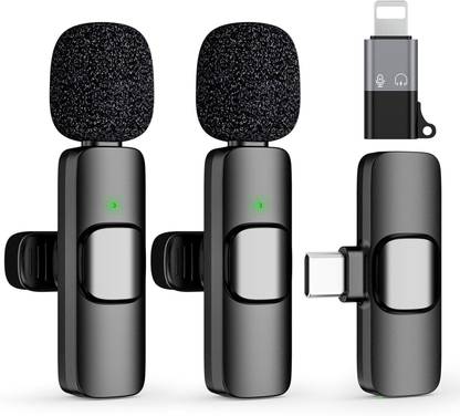 ELDORICH Wireless Microphone Mini Portable Recording Clip Mic with Receiver Collar mic Camera Microphone