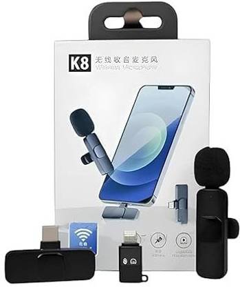 MGEdge Wireless K8 Mic, Mike for YouTube, Vlogging, Recording for Mobile #JustHere A7 Camera Microphone