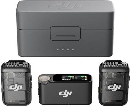 dji MIC 2 (2TX+1RX) Intelligent Noise Cancelling, Wireless Camera Microphone