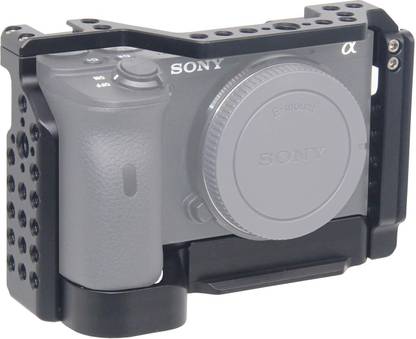 Axcess Camera Cage for Sony Alpha A6600 Aluminum Alloy Vlogging Video Shooting Film Making Rig Stabilizer with 1/4" Thread Hole, Cold Shoe and Locating Holes Camera Rig