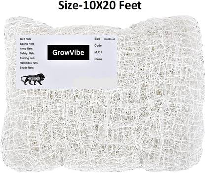 Growvibe Pigeon Nets for Balconies | Nylon Anti Bird Size - 10 Ft X 20 Ft White Colour Cam