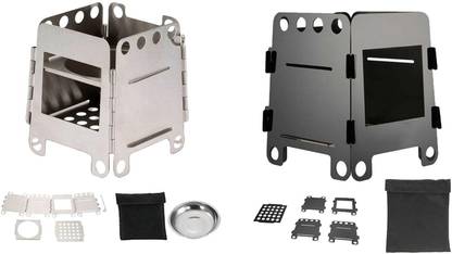 Lyla Stainless Steel Wood Burning Stove Firewood Stove with Alcohol Tray Cam