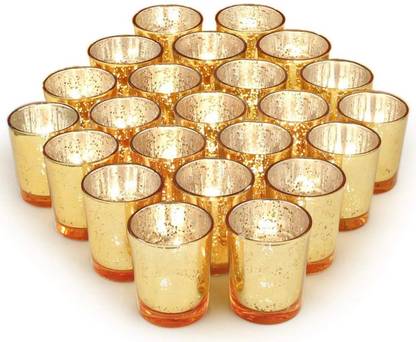 Aldea Crafts ALC-VSG-01 Glass 6 - Cup Tealight Holder Set
