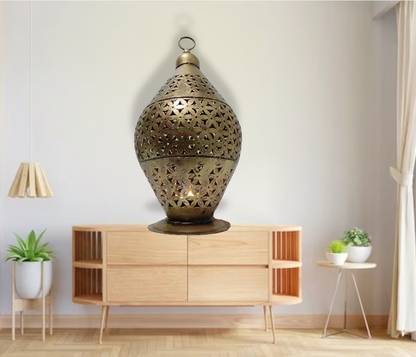 Vandana Collection Moroccan Lantern Antique Bronze Colored Star Pattern Tea Light Candle Holder Iron 1 - Cup Tealight Holder