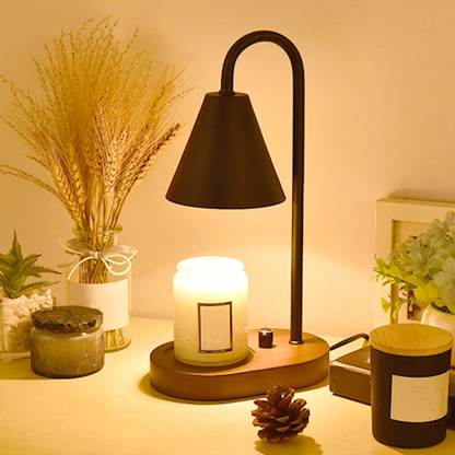 Lyla Melting Wax Lamp Candle Warmer Light Bedside Lighting Office Bedroom Black Iron Candle Holder