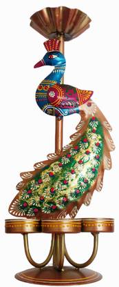 Peacock Shaped T-Light Holder Iron 1 - Cup Candle Holder