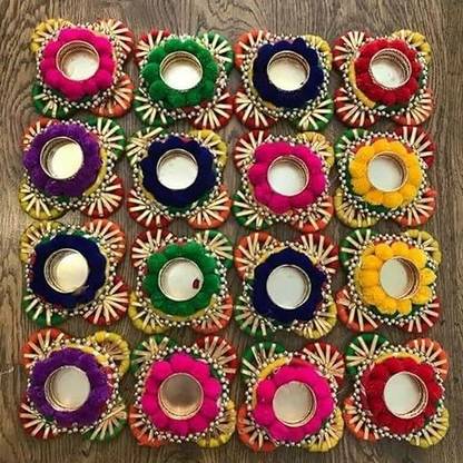 Nutts Diwali Offer Pick Any Tea Light Holder @199 only Pack of 2 (Design-38) Wool 2 - Cup Tealight Holder Set