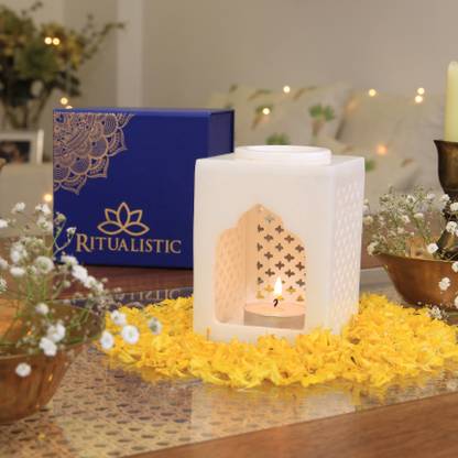 Ritualistic Temple Marble Oil Burner Gift Box | Marble Candle Holder