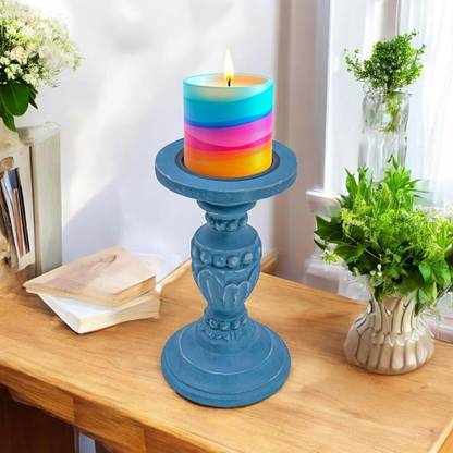 The Urban Store Decorative & Handcarved Table Top Wooden Candle Holder