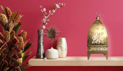 Vandana Collection Lantern with Floral Cut-Out Design Tea Light Candle Holder Bronze Colored Iron 1 - Cup Tealight Holder