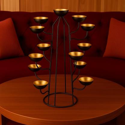 CraftVatika Tealight Candle Holder Set of 13, Festive Décor for Diwali & Christmas Gifts Iron Candle Holder