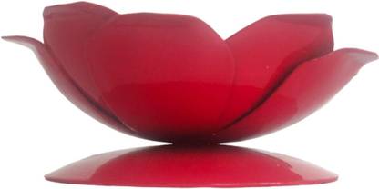 Vandana Collection Lotus Symbol Handcrafted Traditional Iron 1 - Cup Tealight Holder